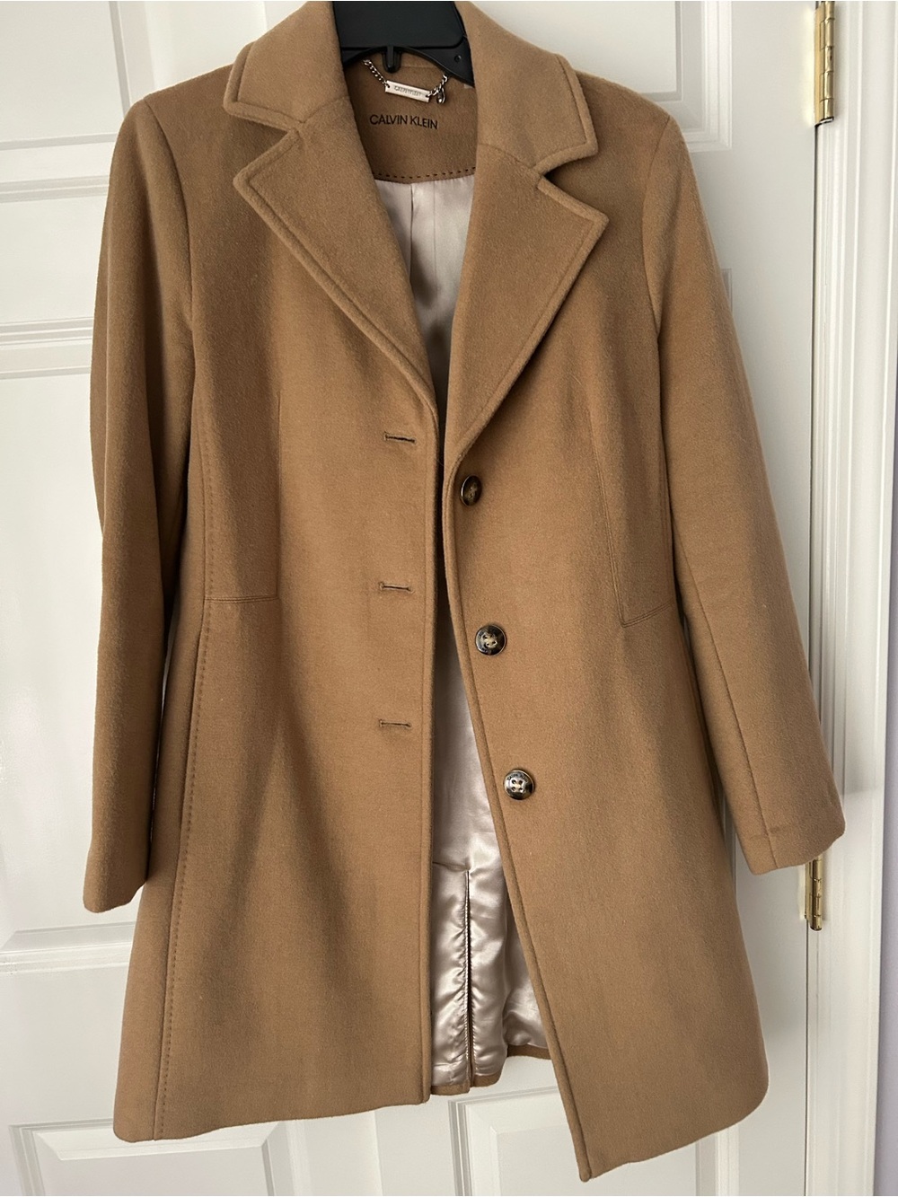 Calvin Klein camel Wool Coat size 4 NWOT